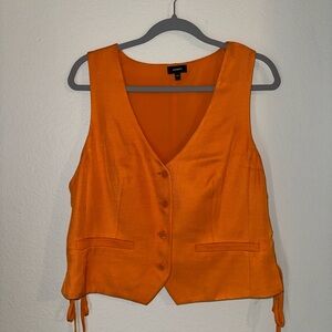 Express Vibrant Orange Sleeveless Blouse
